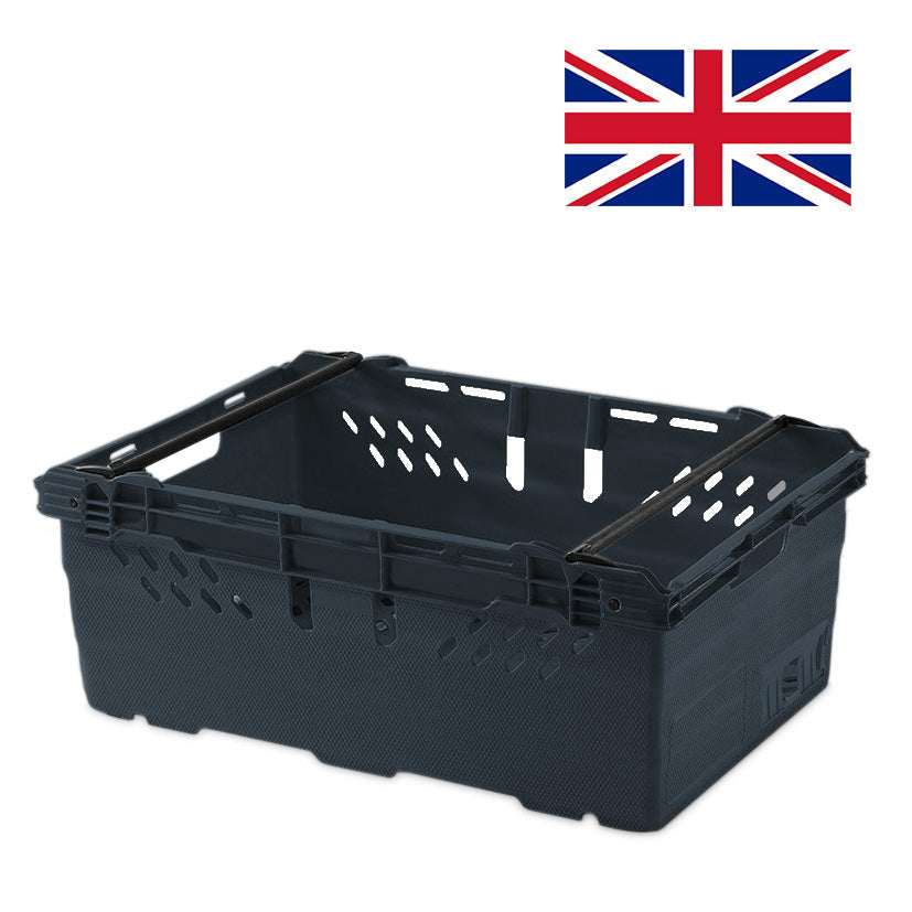 *Bundle of 5* 44ltr Heavy Duty Stacking & Nesting Crate Ventilated (600x400x253mm)